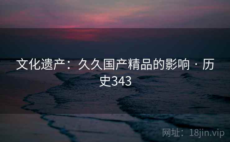 文化遗产：久久国产精品的影响 · 历史343